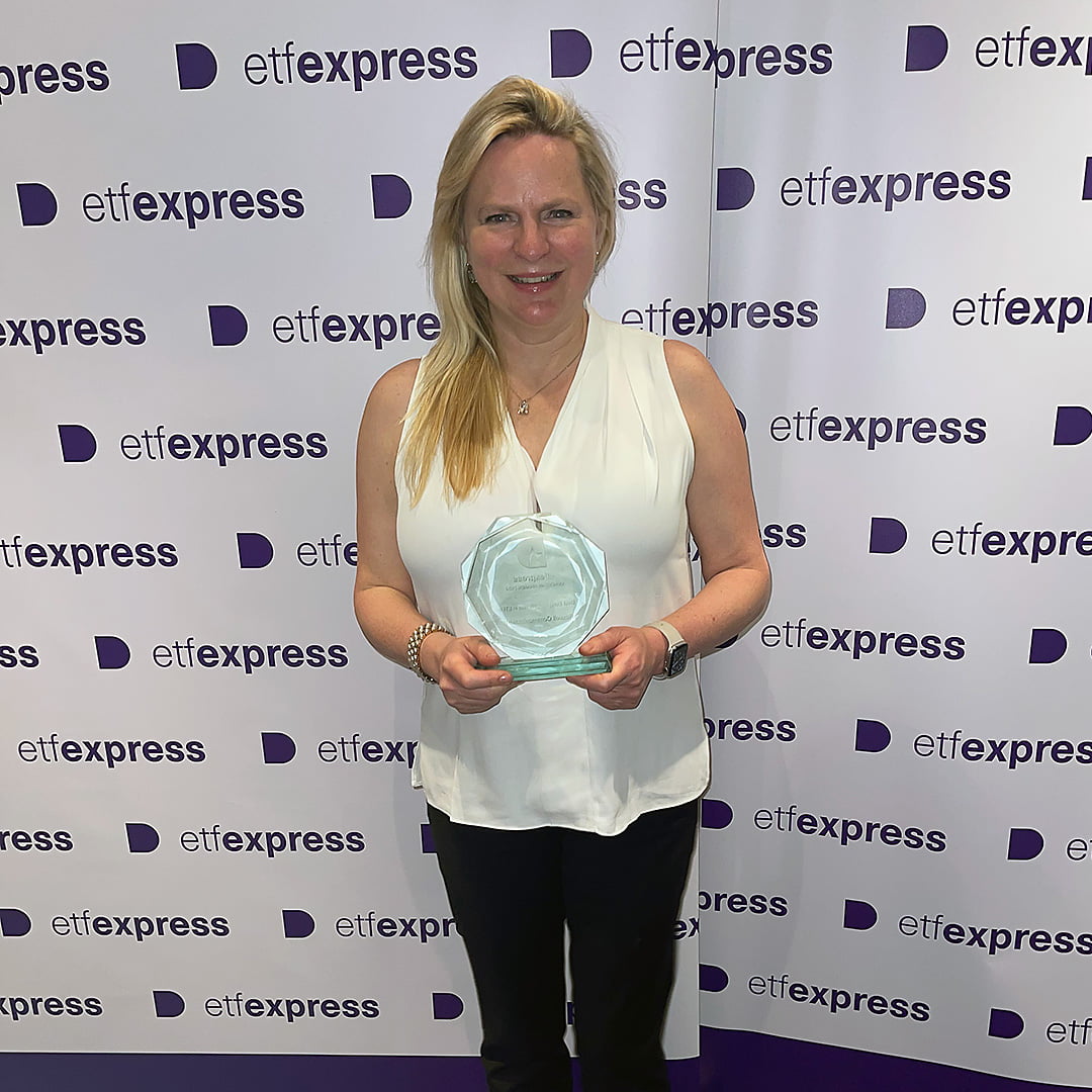 Pippa collects the award for Best European PR Firm in ETFs for the third year running at the ETF Express Awards 2024.